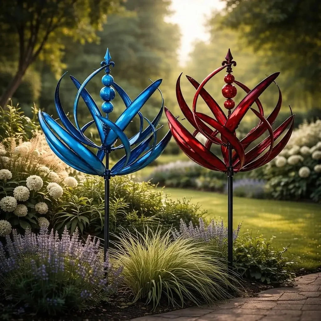 Wind Spinner | 360° Rotating Lotus Design | Weather-Resistant Finish