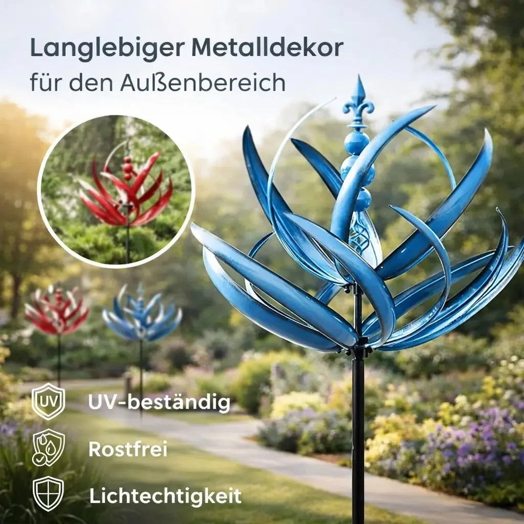 Wind Spinner | 360° Rotating Lotus Design | Weather-Resistant Finish