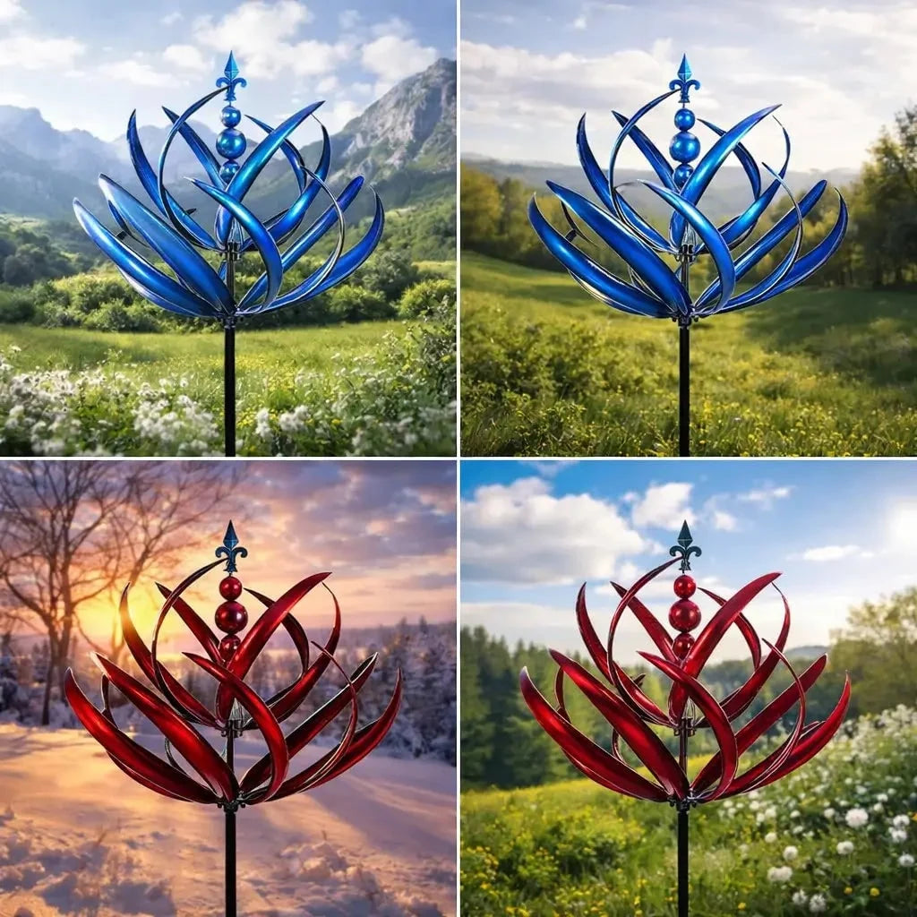 Wind Spinner | 360° Rotating Lotus Design | Weather-Resistant Finish
