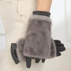 Winter Gloves | Suede Fur Trim & Touchscreen Compatible | Wind-Resistant