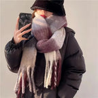 Winter Scarf | Soft Thick-Knit Ombré With Fringe