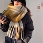 Winter Scarf | Soft Thick-Knit Ombré With Fringe
