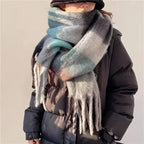 Winter Scarf | Soft Thick-Knit Ombré With Fringe