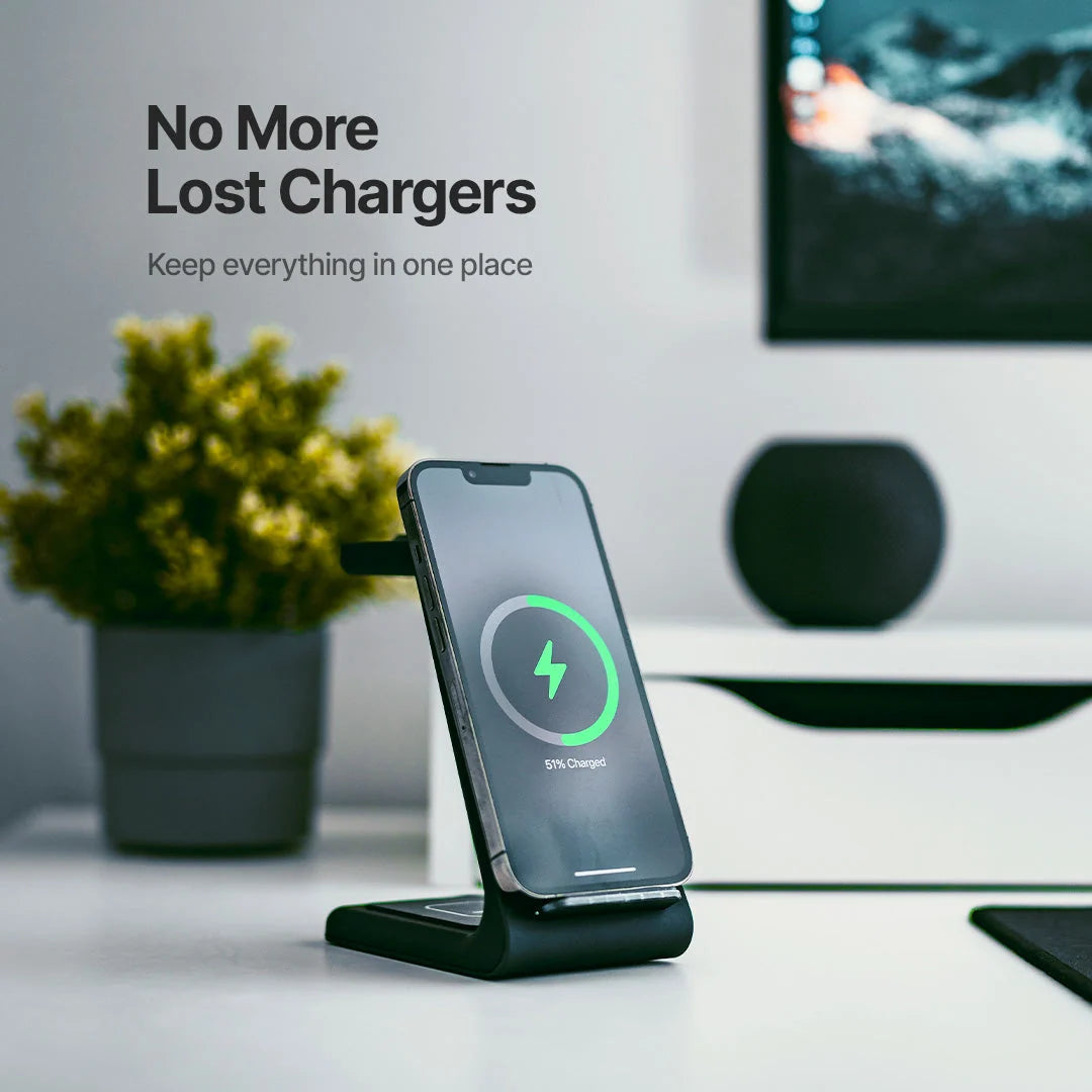 Wireless Charging Station | 3‑In‑1 15W Fast & Magnetic Dock