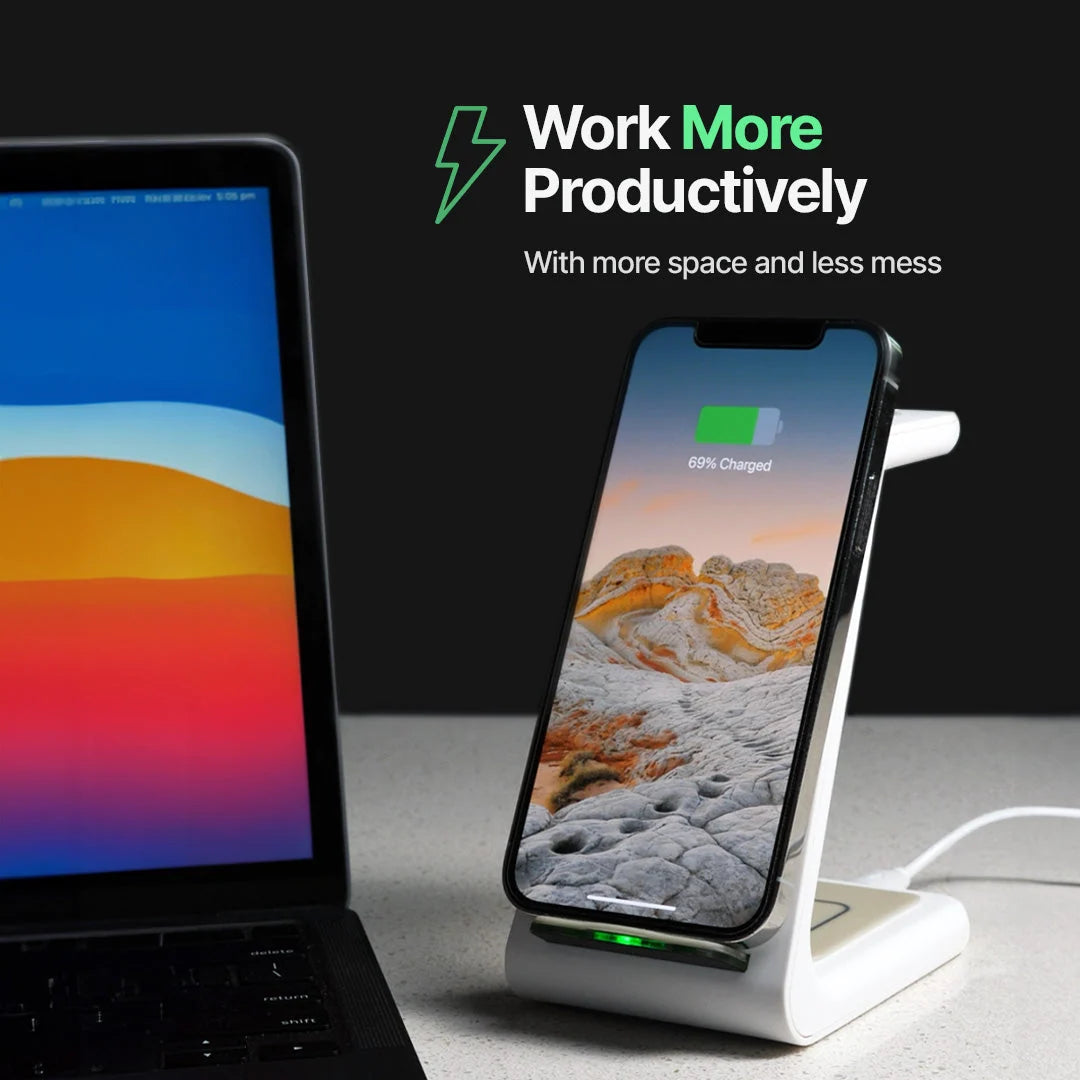Wireless Charging Station | 3‑In‑1 15W Fast & Magnetic Dock