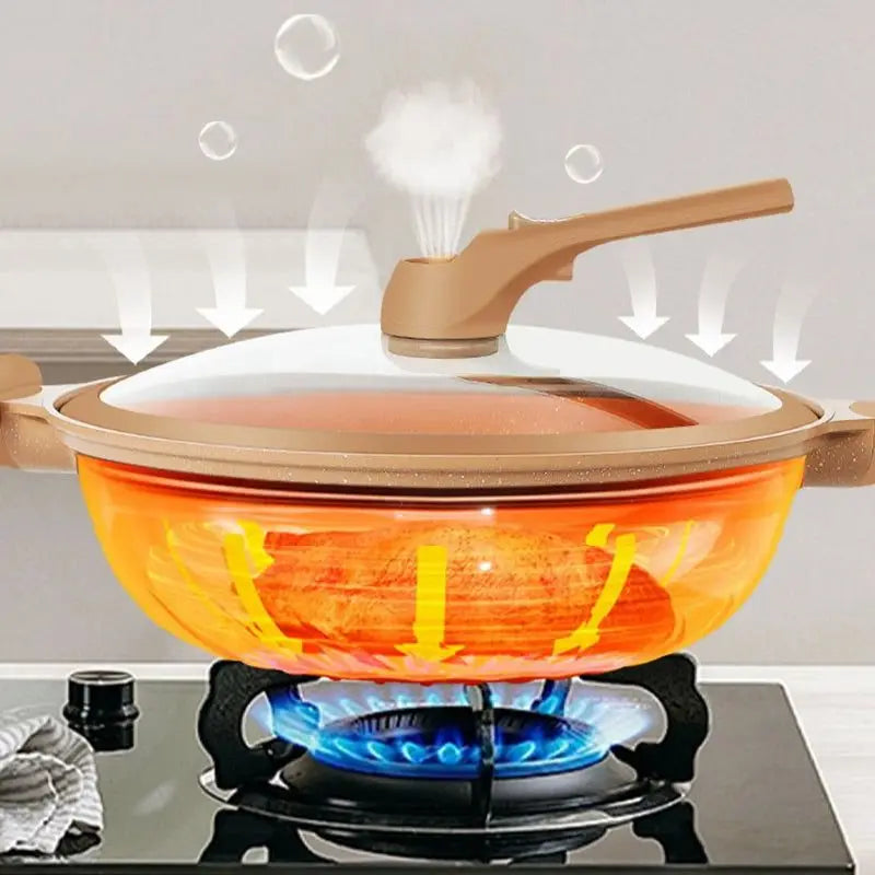 Wok | Nonstick & Dishwasher-Safe | Steamer Basket Included
