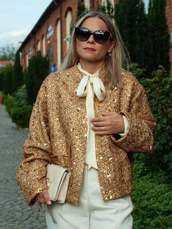 Women's Aviator Jacket | Sequin Finish | Polyester