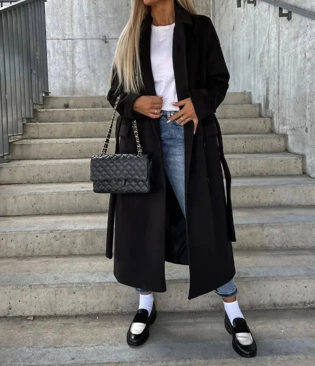 Women's Coat | Double-Breasted & Classic Lapels