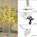 Table Lamp | Curved Stem & Leaf-Shaped Head | Natural Wood Finish