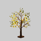 Table Lamp | Curved Stem & Leaf-Shaped Head | Natural Wood Finish