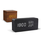 Alarm Clock | Natural Wood & LED Display | USB Powered