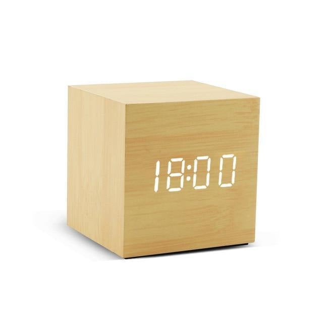 Alarm Clock | Natural Wood & LED Display | USB Powered