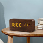 Alarm Clock | Natural Wood & LED Display | USB Powered