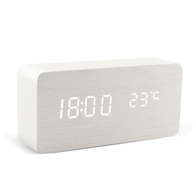 Alarm Clock | Natural Wood & LED Display | USB Powered