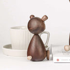 Wooden Bear Ornament | Handcrafted Walnut & Beech | Small & Large