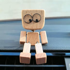 Decorative Rocking Figure | Natural Wood Grain | Attachable Face Pieces