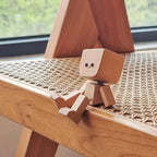Decorative Rocking Figure | Natural Wood Grain | Attachable Face Pieces