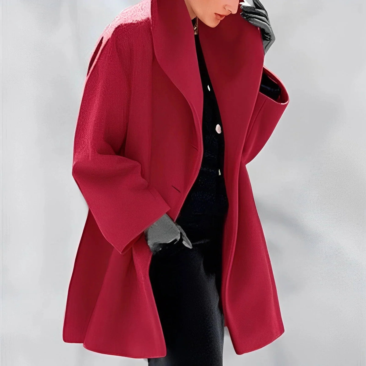 Wool Wrap Jacket | Belted Warm & Fully Lined