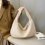 Woven Shoulder Bag | Durable & Spacious | Multiple Interior Pockets