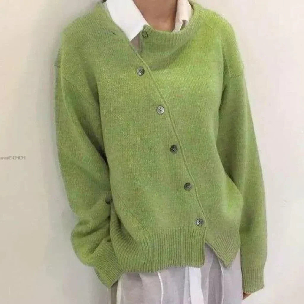 Wrap Cardigan | Cashmere & Asymmetrical Button